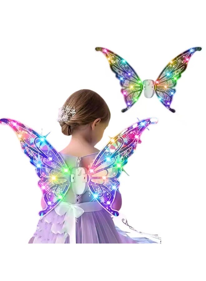 Toy Box Electric Fairy Wings for Girls, Light Up Moving Butterfly Wings with LED Lights and Music - Image 1